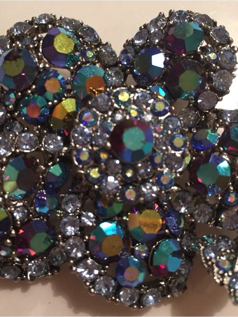 Aurora Crystal Floral Brooch - Multicolor Sparkle